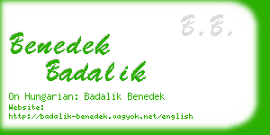 benedek badalik business card